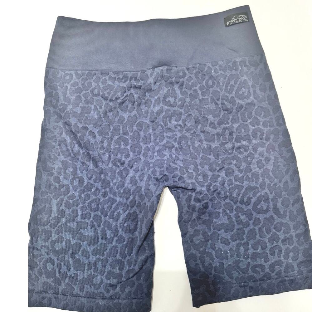 Tiger Friday Black Textured Leopard Bike Shorts Adult One Size Compression